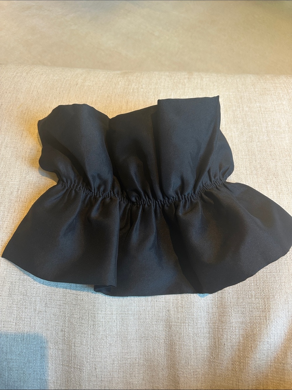 Zara Black Ruffled Crop Top